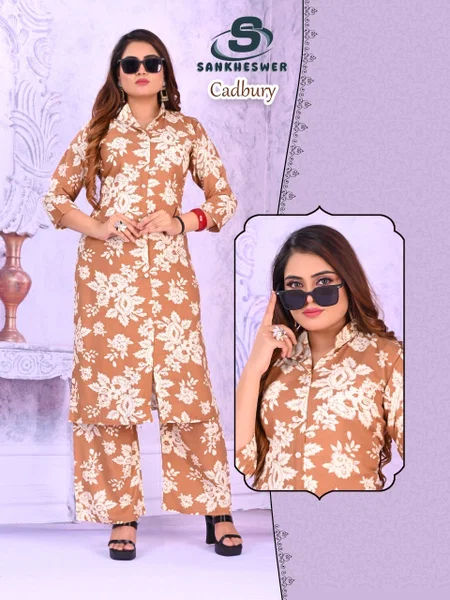 Cadbury Vol 1 By Sankheswer Rayon Printed Co Ord Set Wholesalers In Surat